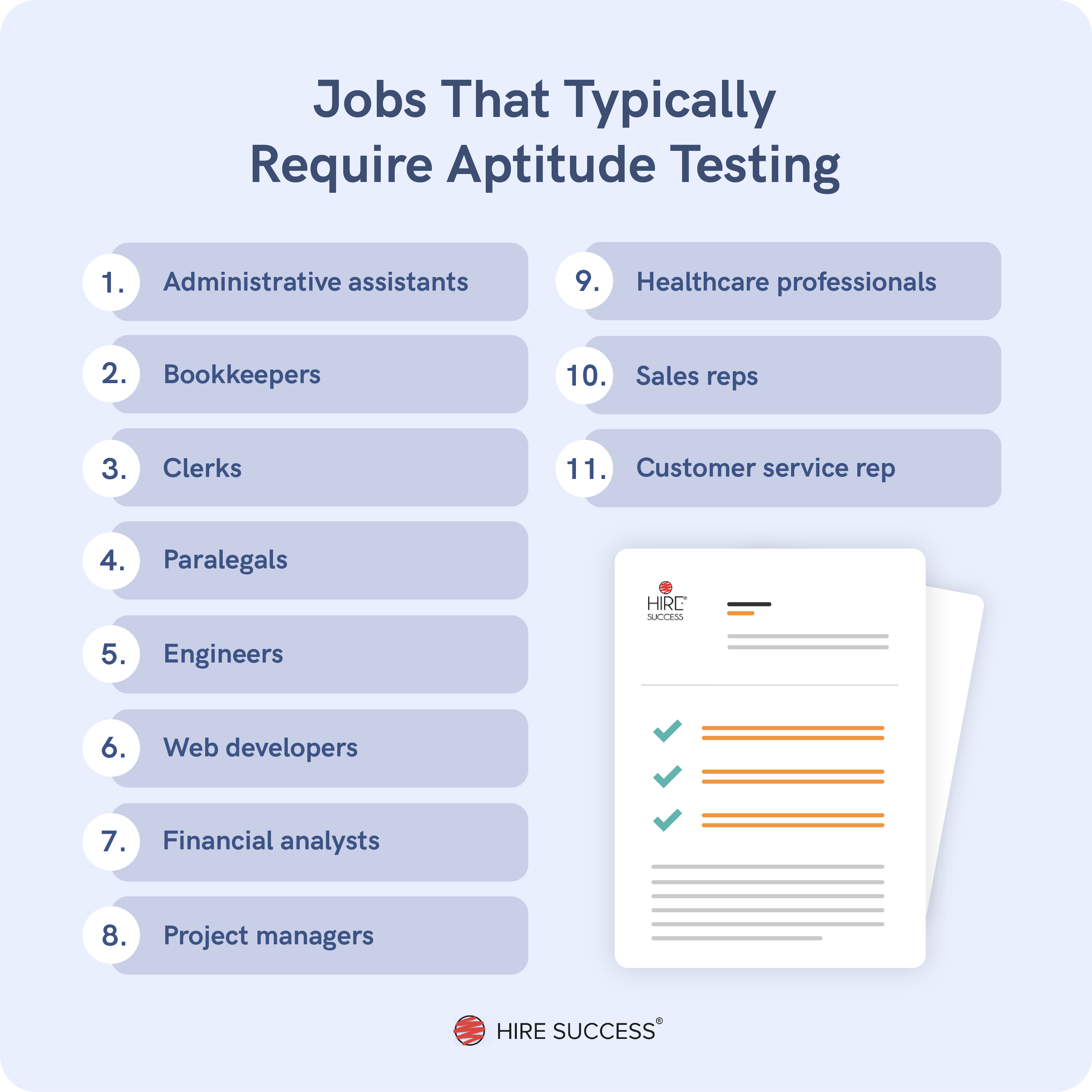 Jobs that require aptitude testing.
