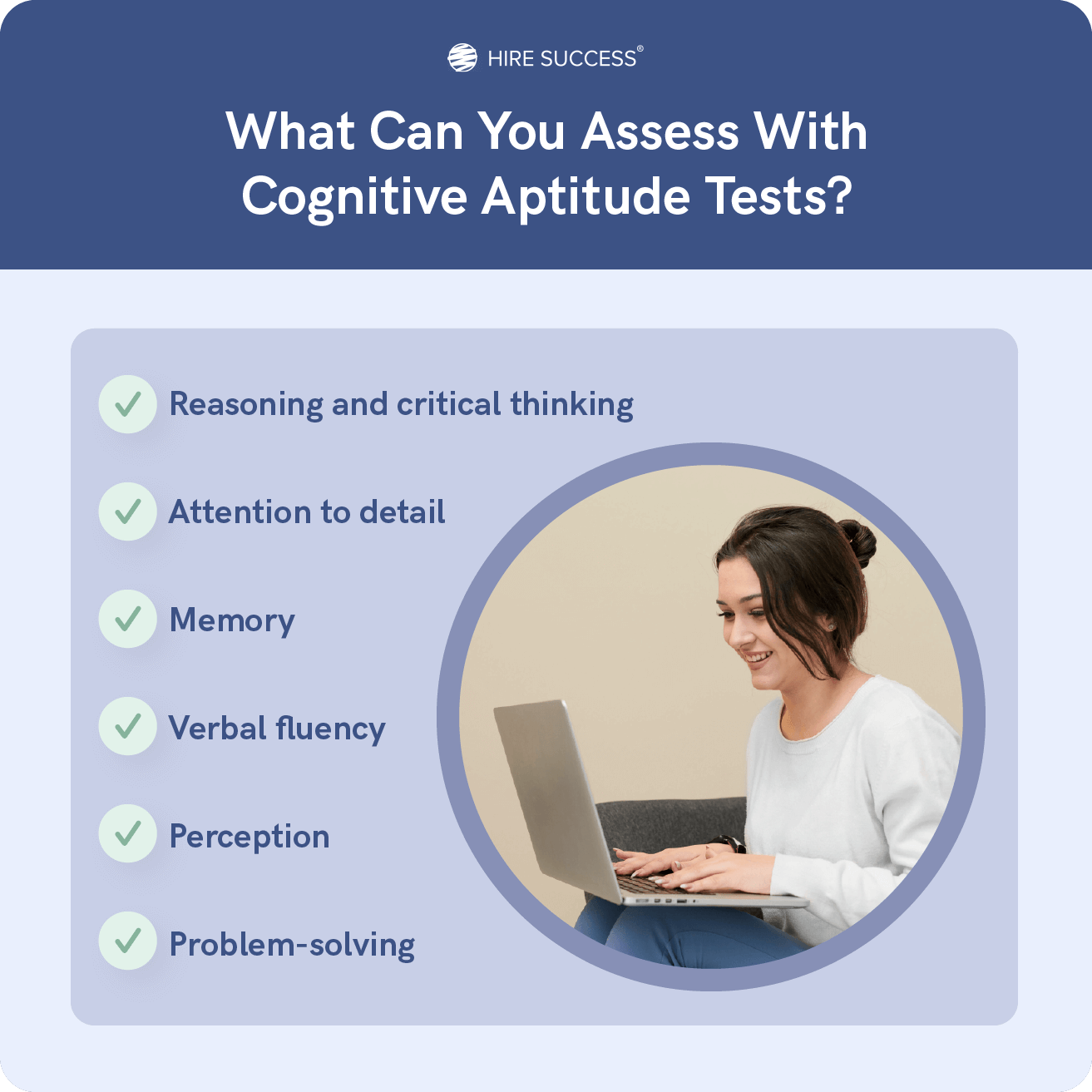 What can you assess with cognitive aptitude tests?