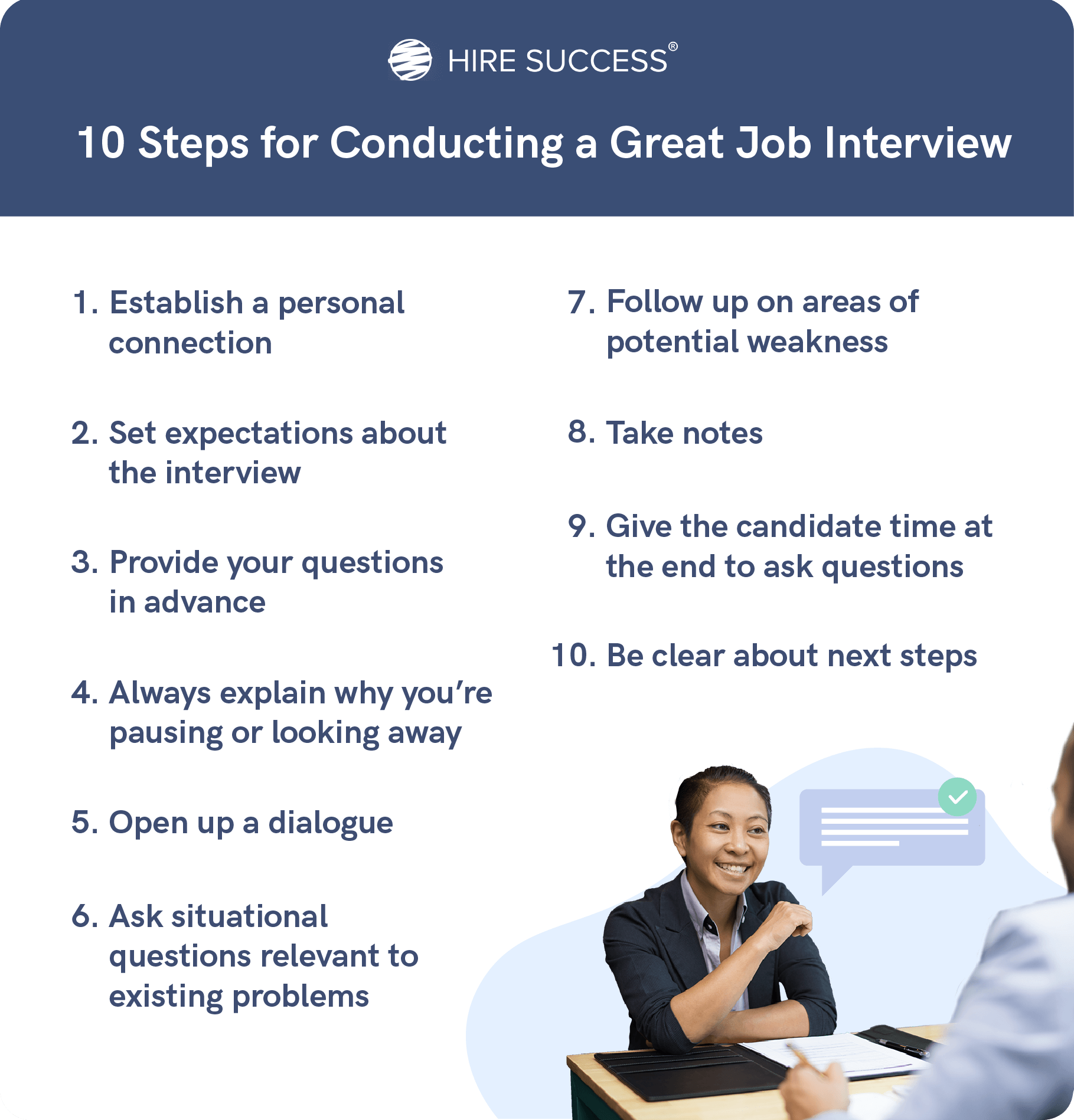 Steps for conducting a great job interview.