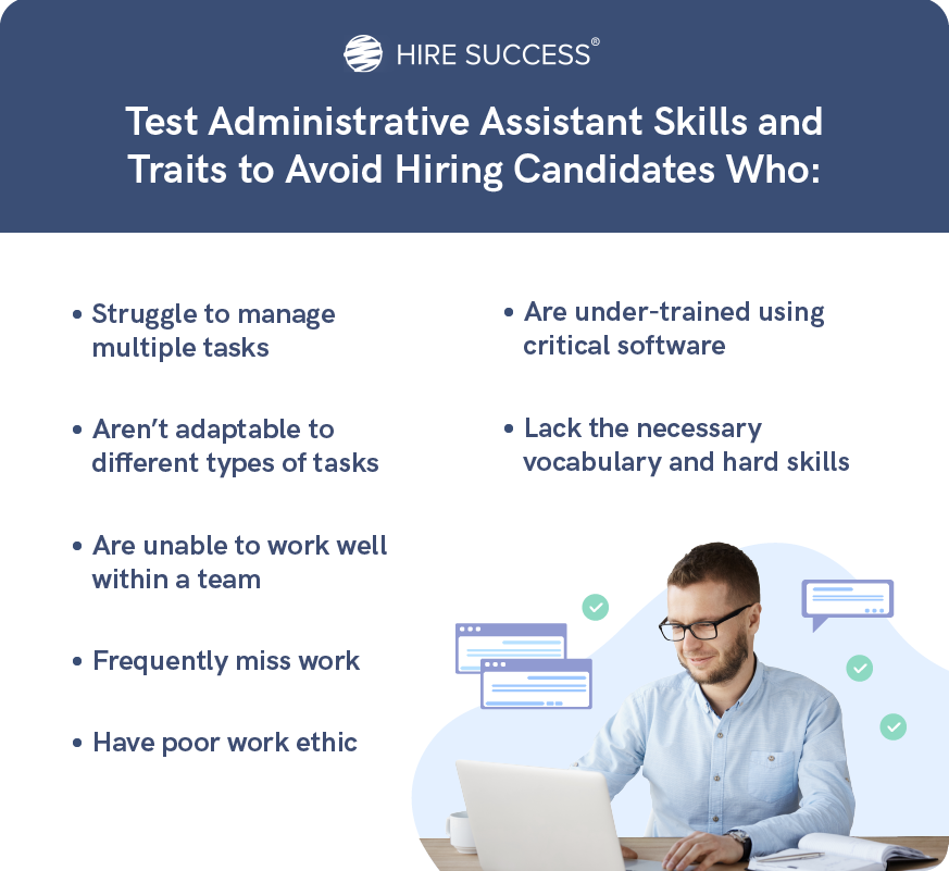 Risks you avoid by assessing administrative assistants before hiring.