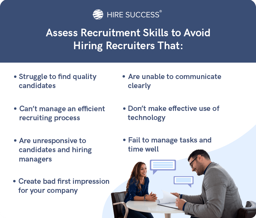 Risks you avoid by assessing recruiters before hiring.