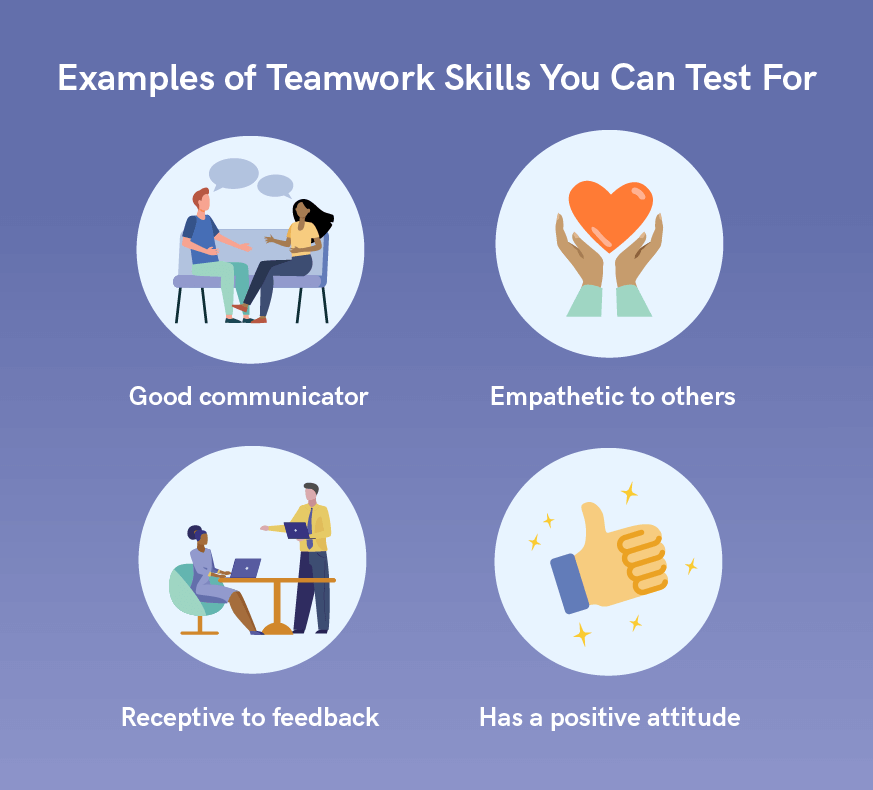 Examples of teamwork skills you can test for.