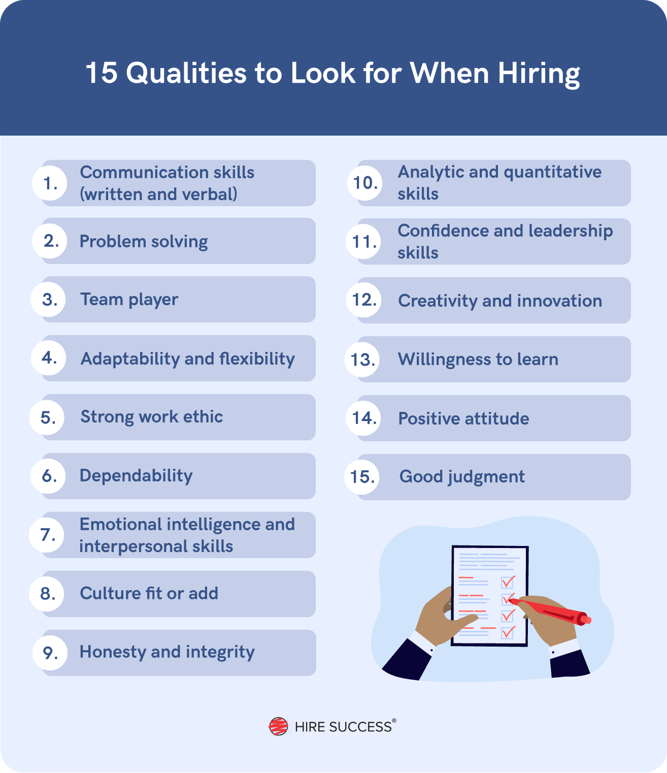 Qualities employers look for in potential employees.
