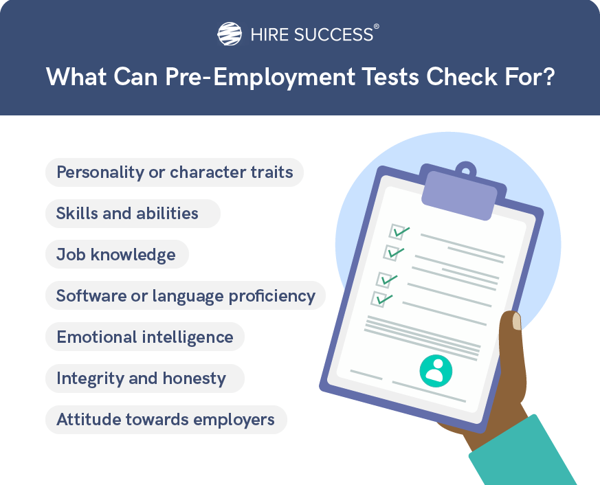 What can pre employment tests check for?